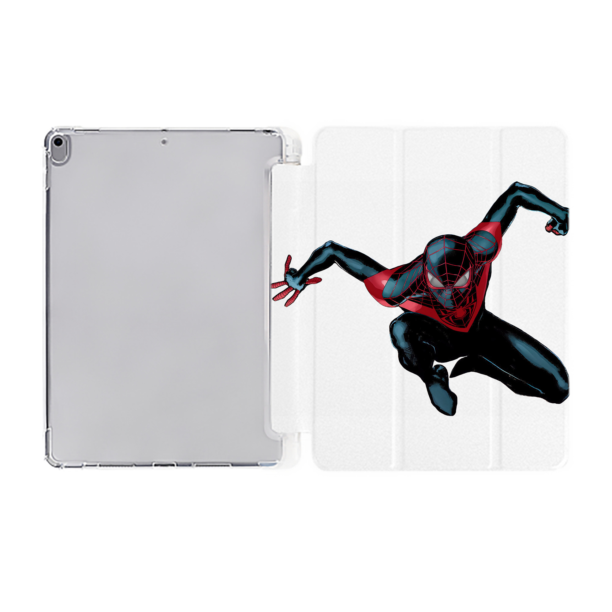 （画像用） Spider Man スパイダーマン IPad ケース ペン収納付き 三つ折りスタンド PUレザー×シリコン 対応機種9.5/10.5/10.9インチ